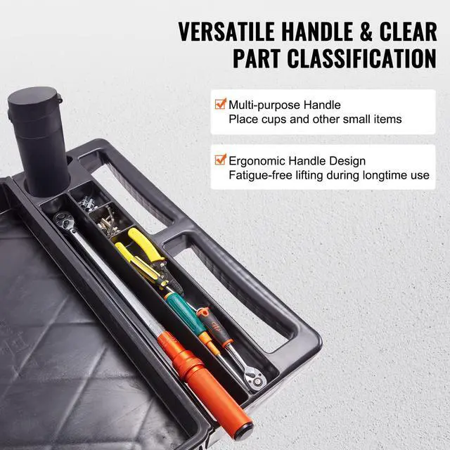 Alt view image 4 of 7 - Utility Service Cart 2 Shelf 550 lbs Heavy Duty Plastic Rolling Cart