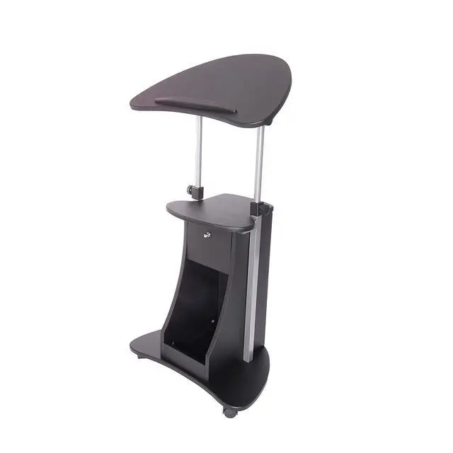 Alt view image 5 of 7 - Sit-to-Stand Mobile Medical Laptop Computer Cart, Black, Adjustable Height, B005