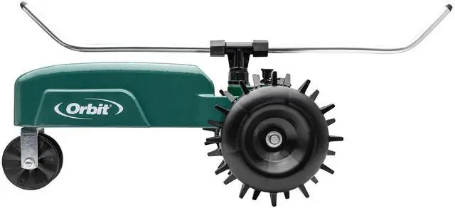 Main image of Traveling Tractor Water Sprinkler - Self-Propelled Traveling Sprinkler for Wide Lawn Coverage - Cast-Iron Body with Adjustable Coverage - Three-Speed - Automatic Shut Off - 58322