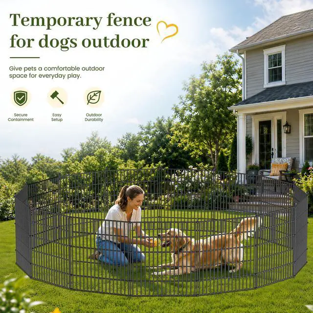 Alt view image 7 of 7 - No-Dig Decorative Outdoor Garden Fence for Yard, Animal Barrier Fencing for Dog | Rustproof Metal Temporary Fence for Patio, Pet and Flower Bed | 32in (H) x 23.6ft(L), 10 Panels