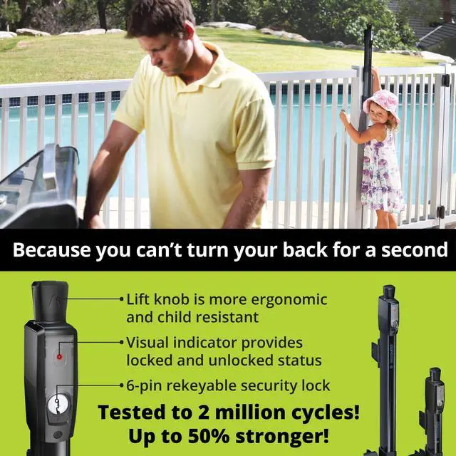 Alt view image 4 of 6 - Pool Safety Magna Latch N346-210 Top Pull Magnetic Gate Latch for Pool Gates and Fence Gates Self Closing Child Proof Black Outdoor Gate Hardware