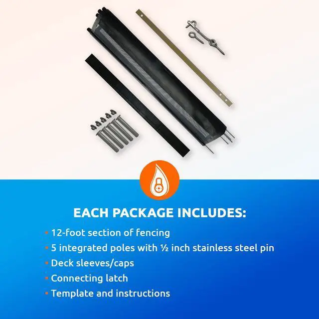 Alt view image 3 of 7 - Pool Fence DIY by Life Saver Fencing Section Kit, 4 x 12-Feet, Black