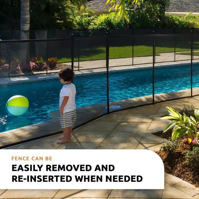 Alt view image 4 of 7 - Pool Fence DIY by Life Saver Fencing Section Kit, 4 x 12-Feet, Black