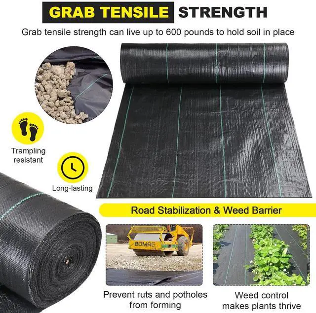 Alt view image 5 of 7 - Driveway Fabric,13x115 ft Road Fabric Commercial Weed Barrier Fabric, Landscape Fabric Heavy Duty 5OZ French Drain Fabric for Erosion Control,Landscape Fabric,Weed Barrier,Construction Projects