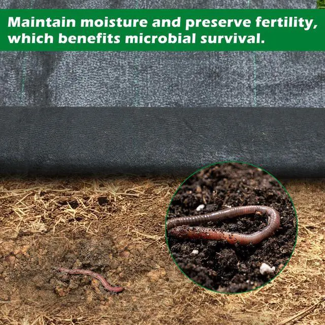 Alt view image 3 of 7 - 5.8oz 6FT x 250FT Heavy Duty Landscape Fabric Weed Barrier Premium Woven Ground Cover Roll, UV Resistant&Tear-Proof, Ideal for Garden Beds, Walkways, Patios, Greenhouses, Outdoor Landscaping