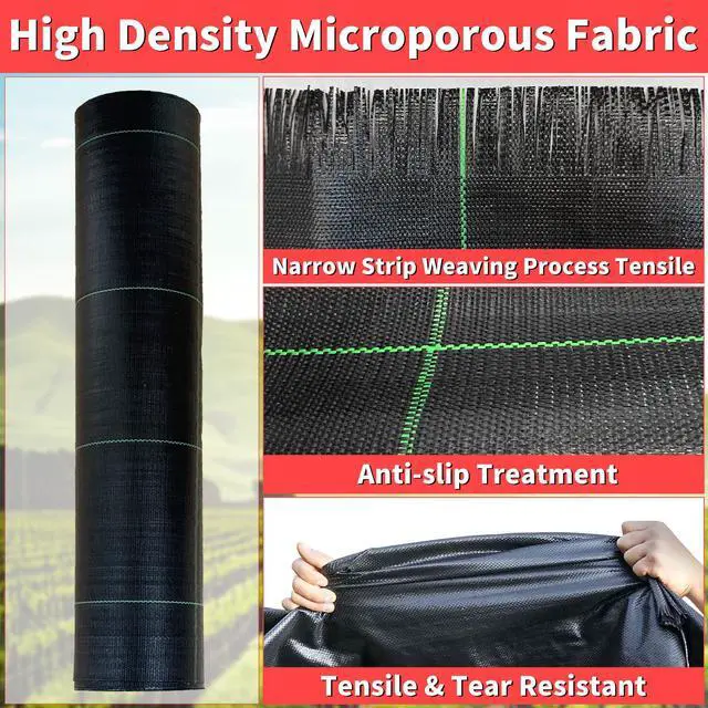 Alt view image 6 of 7 - 6ft x 300ft Landscape Fabric -Heavy Duty Weed Barrier Fabric for Landscaping, Weed Blocker Cloth,Geotextile Fabric for Garden, Driveway & Ground Cover, Garden Weed Mats,Grid Design