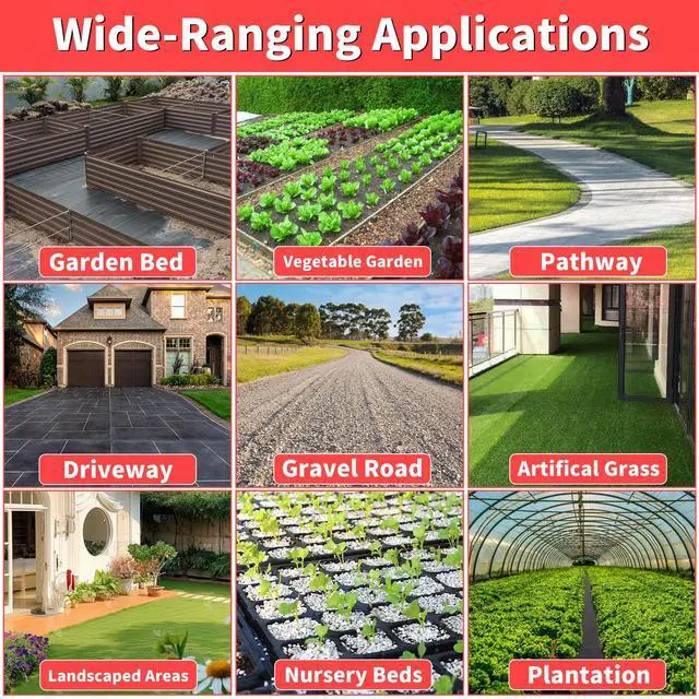 Alt view image 7 of 7 - 6ft x 300ft Landscape Fabric -Heavy Duty Weed Barrier Fabric for Landscaping, Weed Blocker Cloth,Geotextile Fabric for Garden, Driveway & Ground Cover, Garden Weed Mats,Grid Design