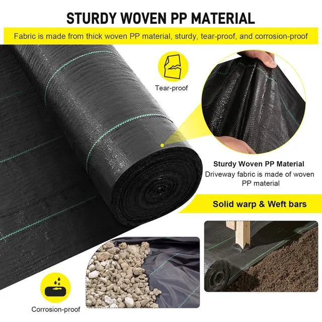 Alt view image 3 of 7 - Driveway Fabric, 13x115 ft Road Fabric Commercial Weed Barrier Fabric, Landscape Fabric Heavy Duty 3.5OZ French Drain Fabric for Erosion Control,Landscape Fabric,Weed Barrier,Construction Projects