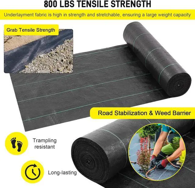 Alt view image 5 of 7 - Driveway Fabric, 13x115 ft Road Fabric Commercial Weed Barrier Fabric, Landscape Fabric Heavy Duty 3.5OZ French Drain Fabric for Erosion Control,Landscape Fabric,Weed Barrier,Construction Projects