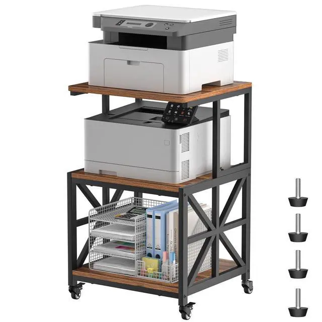 Main image of Printer Stand with Lockable Wheels, Heavy Duty Printer Table