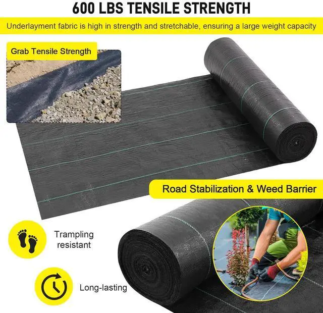 Alt view image 5 of 7 - Driveway Fabric, 13x115 ft Commercial Weed Barrier, Heavy Duty 5oz French Drain Fabric for Erosion Control, Landscape Projects