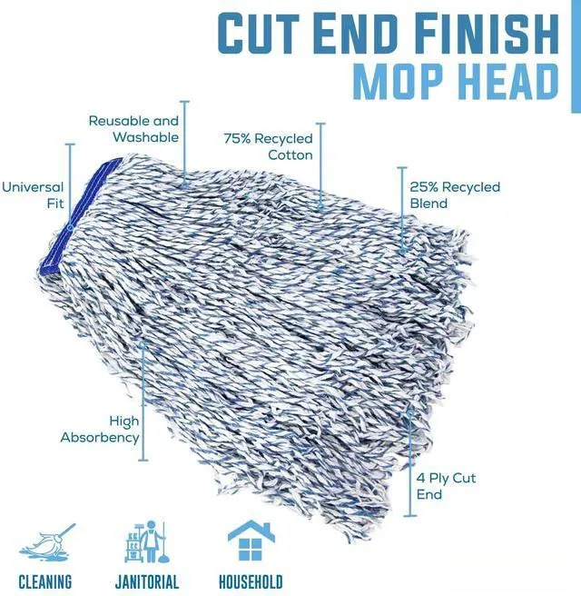 Alt view image 2 of 7 - Cut End Mop Head Refill, Case of 24