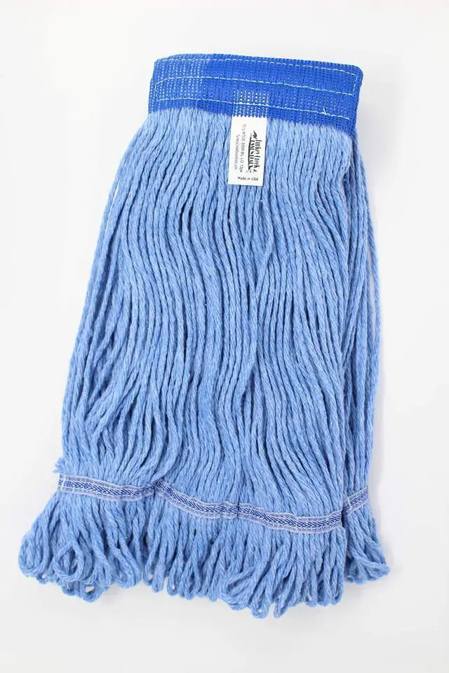 Alt view image 3 of 7 - Mop Heads Commercial Grade USA Made Looped End Heavy Duty Large Mop Head of Blue 4-Ply Synthetic Yarn Industrial Wet Mop Head Replacement and String Mop Refills (6, Large)