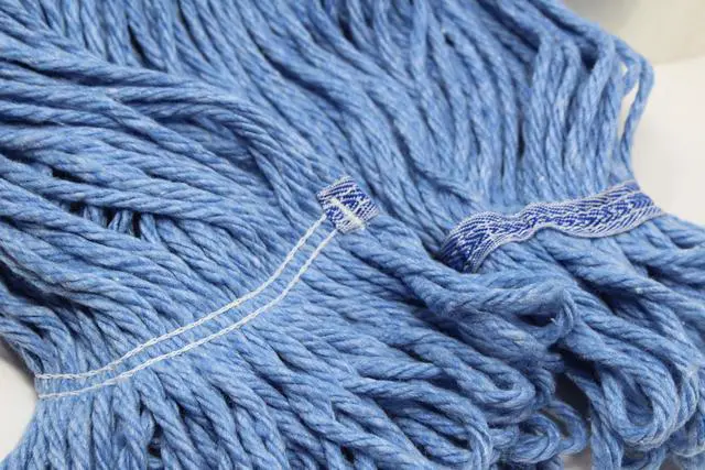 Alt view image 5 of 7 - Mop Heads Commercial Grade USA Made Looped End Heavy Duty Large Mop Head of Blue 4-Ply Synthetic Yarn Industrial Wet Mop Head Replacement and String Mop Refills (6, Large)