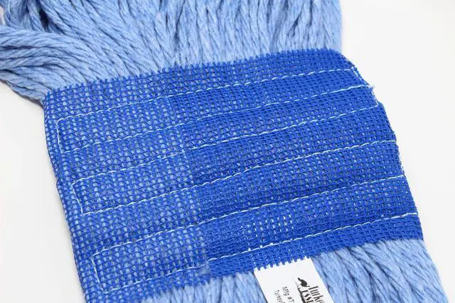 Alt view image 4 of 7 - Mop Heads Commercial Grade USA Made Looped End Heavy Duty Large Mop Head of Blue 4-Ply Synthetic Yarn Industrial Wet Mop Head Replacement and String Mop Refills (6, Large)
