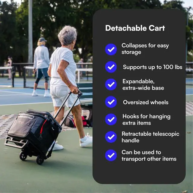 Alt view image 3 of 7 - Collapsible Wheeled Soft Sided Cooler with Detachable Rolling AT Cart, Insulated Bag with Leak Proof Lining, for Travel, Beach, Picnic, 60 Can Capacity, Sharkskin Grey