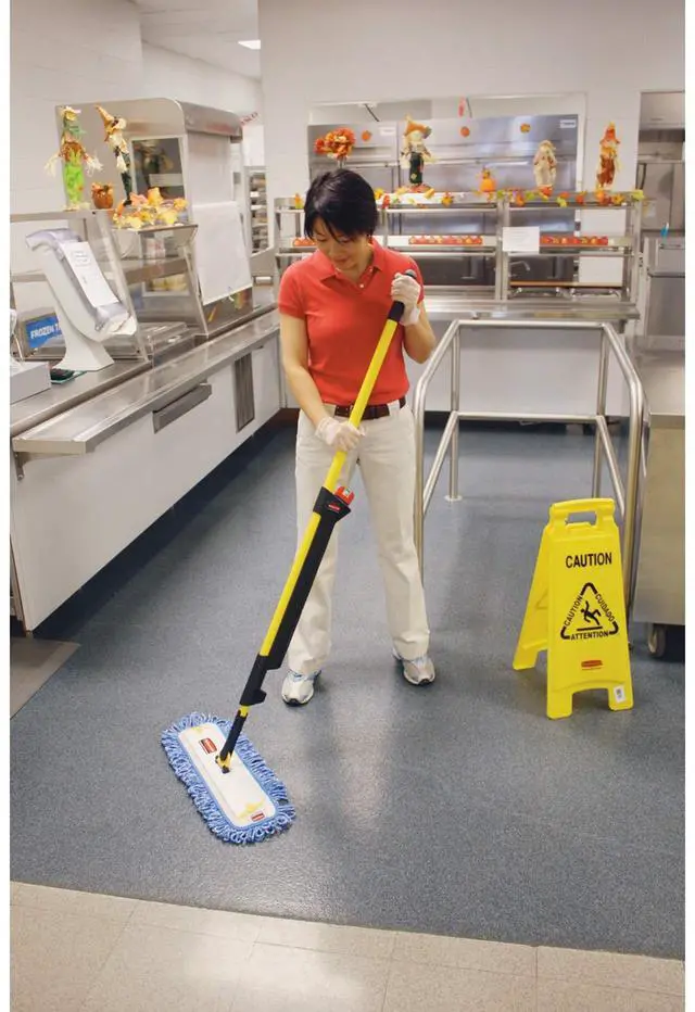 Alt view image 6 of 7 - HYGEN Pulse Single Sided Microfiber Spray Mop Kit for Hardwood/Tile/Laminated Floors Yellow Perfect for Kitchen/Lobby/Bathroom Cleaning