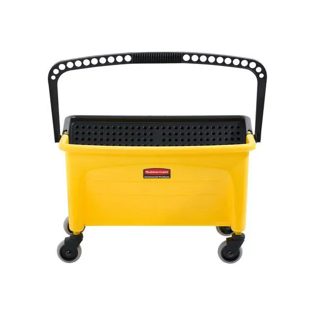 Alt view image 4 of 7 - HYGEN Microfiber Mop Bucket with Press Wringer, 26", Yellow, for Janitorial/Professional Cleaners and Heavy-Duty Industrial Mopping/Wringing/Cleaning