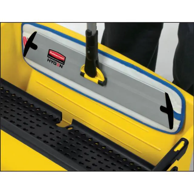 Alt view image 6 of 7 - HYGEN Microfiber Mop Bucket with Press Wringer, 26", Yellow, for Janitorial/Professional Cleaners and Heavy-Duty Industrial Mopping/Wringing/Cleaning