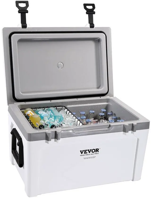 Alt view image 7 of 7 - Ultra-Light Hard Cooler 52 QT, Ice Retention Cooler with Heavy Duty Handle, Ice Chest Lunch Box for Camping, Travel, Outdoor, Keeps Cool for up to 6 Days, 30% Lighter Than Rotomolded Coolers