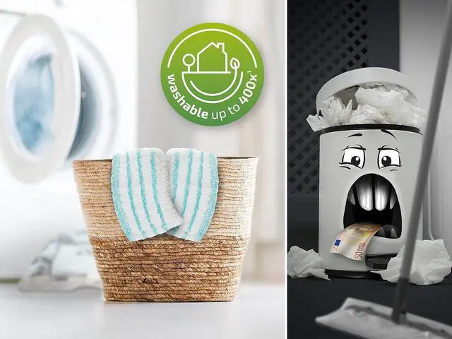 Alt view image 4 of 7 - Floor Cleaning Profi XL Mop and Bucket Set 42 cm Microfibre Mop for Large Floors with 360° Joint, Foot-Pedal Wringing System, Heavy Duty 8 L Bucket, Easy Moist or Wet Cleaning, Turquoise