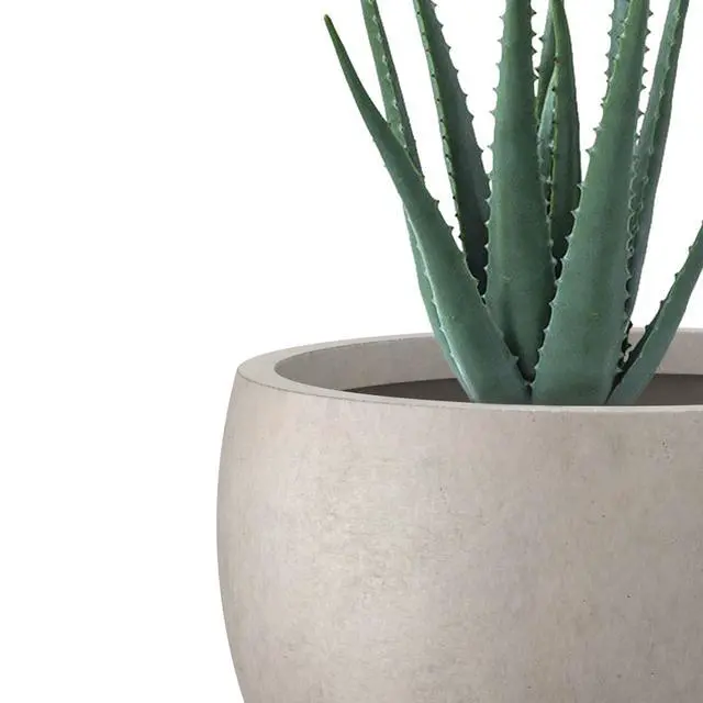Alt view image 7 of 7 - 19.9",15.7",11.8" Dia Round Concrete Planter Set of 3, Outdoor/Indoor Large Bowl Plant Pots with Drainage Hole and Rubber Plug for Garden Patio Balcony Home, Weathered Concrete