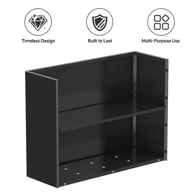 Alt view image 4 of 7 - Galvanized Steel Planter with Removable Insert Shelf & 4 Drainage Holes - 32x12x24 Inches Large Planters for Outdoor/Indoor Patio, Porch Black