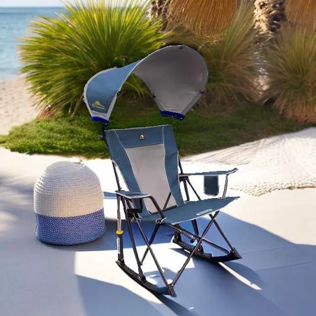 Alt view image 5 of 6 - Sunshade Rocker Outdoor Rocking Chair with Canopy