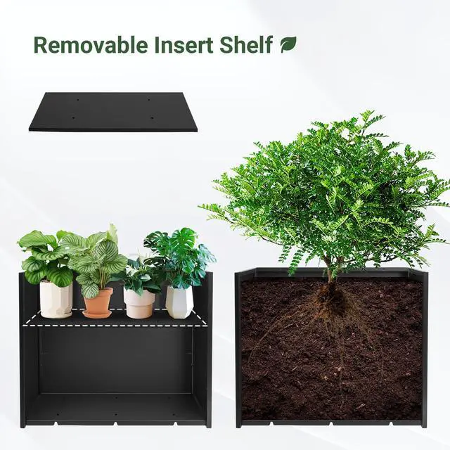 Alt view image 4 of 7 - 36" Metal Planter Box, Large Rectangular Window Box