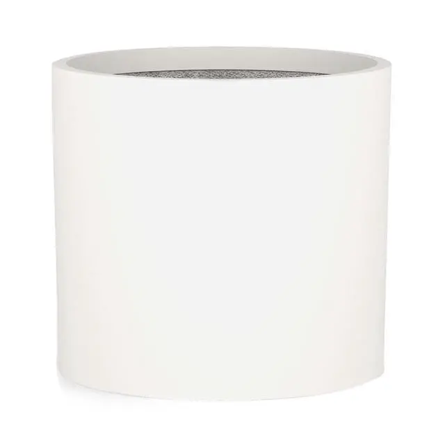 Alt view image 4 of 7 - Large Indoor Planter, Modern Large Plant Pot for Indoor or Outdoor, UV and Frost Resistant - 14.6 Inch, Fiberstone, Matte White Flower Pot with Drainage Plug, Lightweight