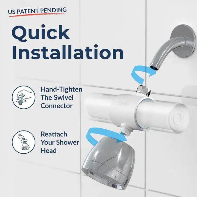 Alt view image 4 of 6 - Duo Shower Filter NSF Certified Shower Filter for Chlorine Reduction, Lead-Free, Easy Installation, Award-Winning Filter for Healthier Hair & Skin (Black)