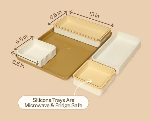 Alt view image 5 of 7 - Silicone Baking Pans Set, Nonstick Bakeware Set for Meal Prep and Serving Dishes, 4 Trays, 4 Lids, 1 Baking Sheet, Oven Safe to 450 Degrees