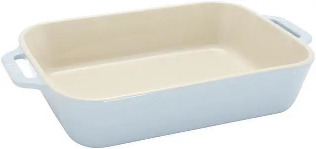 Alt view image 2 of 4 - Ceramic 3-pc Rectangular Baking Dish Set - Macaron Pastel Blue