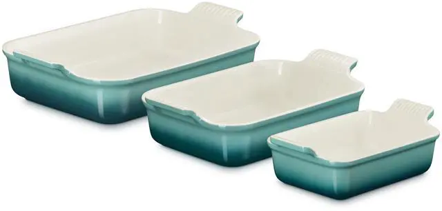 Main image of Stoneware Heritage 3-Piece Rectangular Baking Dish Set, Riviera
