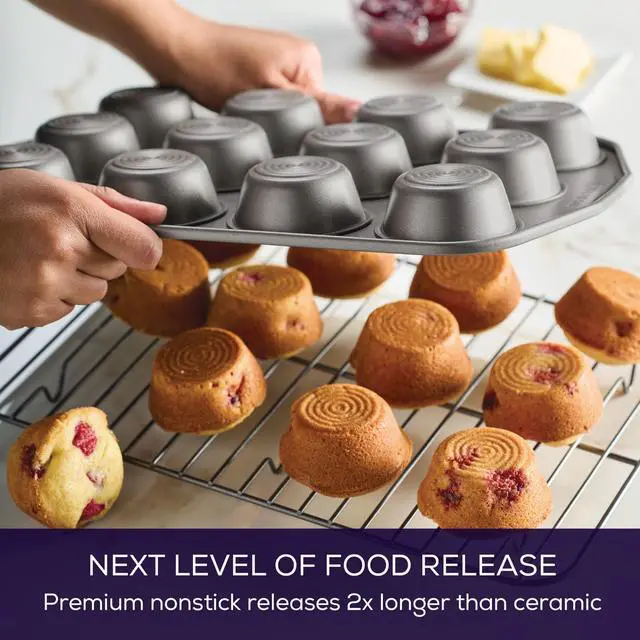 Alt view image 3 of 7 - Total Nonstick Bakeware Set, Metal Baking Pans Set, 10-Piece, Gray