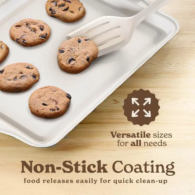 Alt view image 3 of 5 - Nonstick Stackable Bakeware Set - Heavy Duty, Durable, Easy Release Baking Set, Cream, 10 Pcs