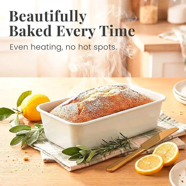 Alt view image 2 of 7 - 8-Piece Stackable Bakeware Set, Ceramic-Coated Nonstick Baking Pan Set, Non-Toxic, with Baking Sheets, Muffin Pan, Loaf Pan & Cake Pans, French Gray