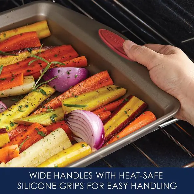 Alt view image 4 of 7 - Cucina Nonstick Bakeware Baking Pans Set, Latte Brown and Cranberry Red, Baking Dishes, 10-Piece
