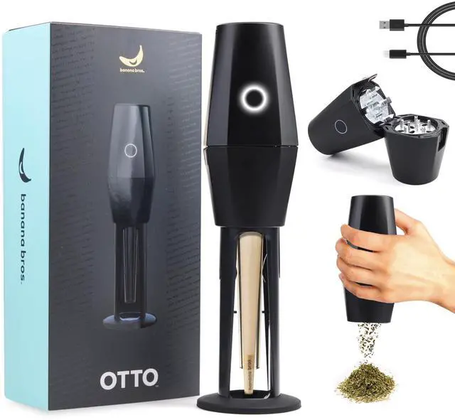 Main image of OTTO Electric Smart Spice Grinder - Automatic Herb Grinder with Smart Technology - Rechargeable via USB - Portable Milling for Dry Herbs and Spices - Black - No Carrying Case
