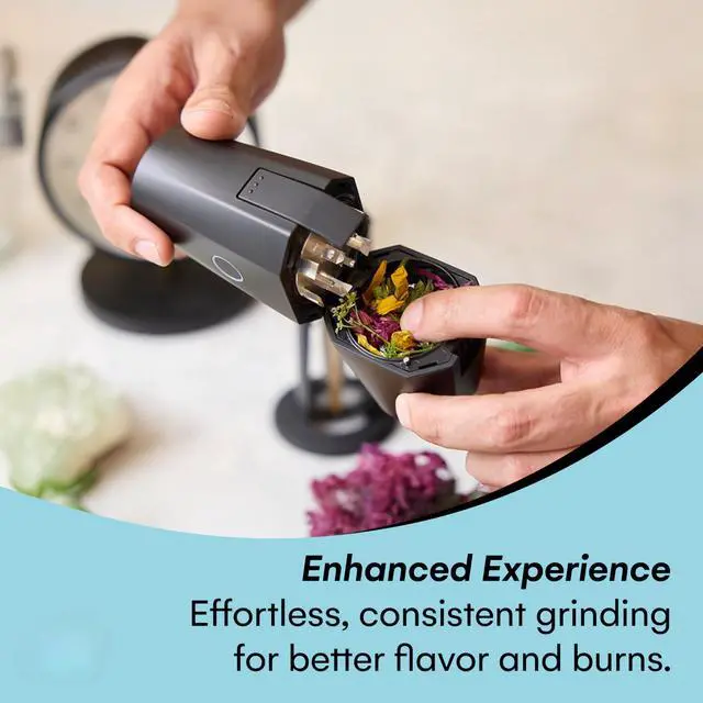 Alt view image 3 of 6 - OTTO Electric Smart Spice Grinder - Automatic Herb Grinder with Smart Technology - Rechargeable via USB - Portable Milling for Dry Herbs and Spices - Black - No Carrying Case