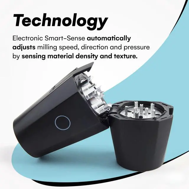 Alt view image 5 of 6 - OTTO Electric Smart Spice Grinder - Automatic Herb Grinder with Smart Technology - Rechargeable via USB - Portable Milling for Dry Herbs and Spices - Black - No Carrying Case