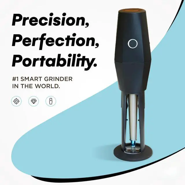 Alt view image 6 of 6 - OTTO Electric Smart Spice Grinder - Automatic Herb Grinder with Smart Technology - Rechargeable via USB - Portable Milling for Dry Herbs and Spices - Black - No Carrying Case