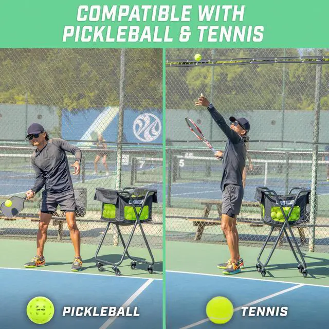 Alt view image 6 of 6 - Ball Caddy with Wheels - Portable Cart Holds 140 Pickleballs or 175 Tennis Balls