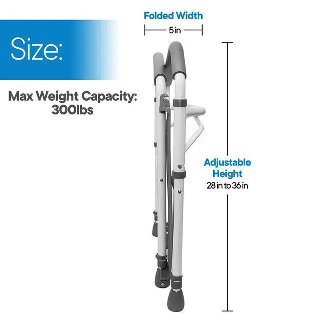 Alt view image 5 of 7 - Toilet Safety Frame & Rail - Folding & Portable Bathroom Toilet Safety Rails - Handrail Toilet Bars with Adjustable Height (White)