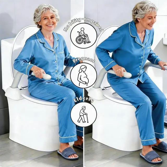 Alt view image 2 of 7 - Toilet Safety Rails for Seniors,Easy Installation & Sturdy Handicap Toilet Safety Frame,Seat Handles for Elderly Disabled or Mobility Issues