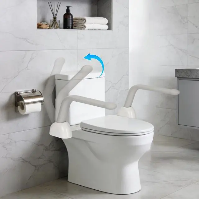 Alt view image 5 of 7 - Toilet Safety Rails for Seniors,Easy Installation & Sturdy Handicap Toilet Safety Frame,Seat Handles for Elderly Disabled or Mobility Issues