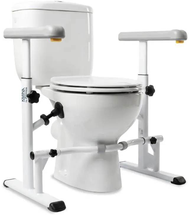 Main image of Toilet Safety Rails (500 lb), Heavy Duty Frame with Handles, Adjustable Height and Width, Handicap Grab Bars for Seniors & Disabled