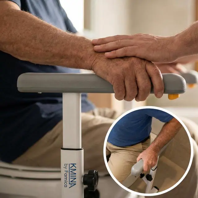 Alt view image 6 of 7 - Toilet Safety Rails (500 lb), Heavy Duty Frame with Handles, Adjustable Height and Width, Handicap Grab Bars for Seniors & Disabled