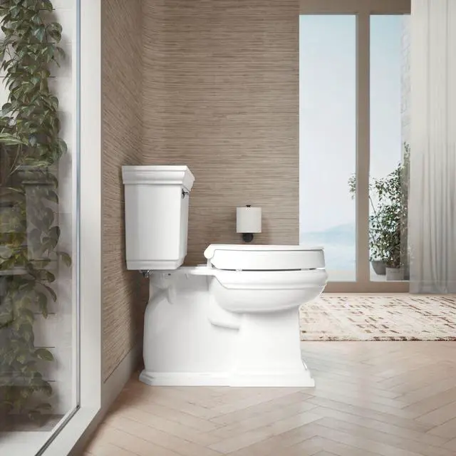 Alt view image 6 of 7 - 25875-0 Hyten 3" Height, Elevated Soft Close Elongated Toilet Seat, Contoured Seat with Grip-Tight Bumpers, Quick-Attach Hardware, No Slam Toilet Seat, White (Pack of 2)