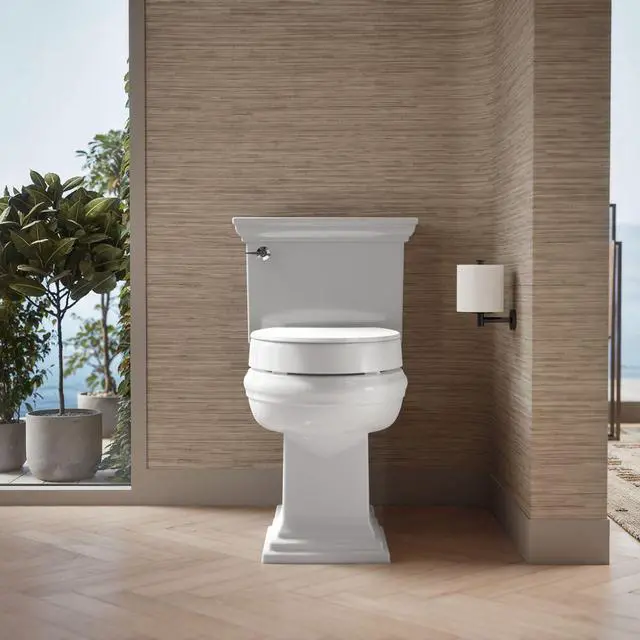 Alt view image 7 of 7 - 25875-0 Hyten 3" Height, Elevated Soft Close Elongated Toilet Seat, Contoured Seat with Grip-Tight Bumpers, Quick-Attach Hardware, No Slam Toilet Seat, White (Pack of 2)